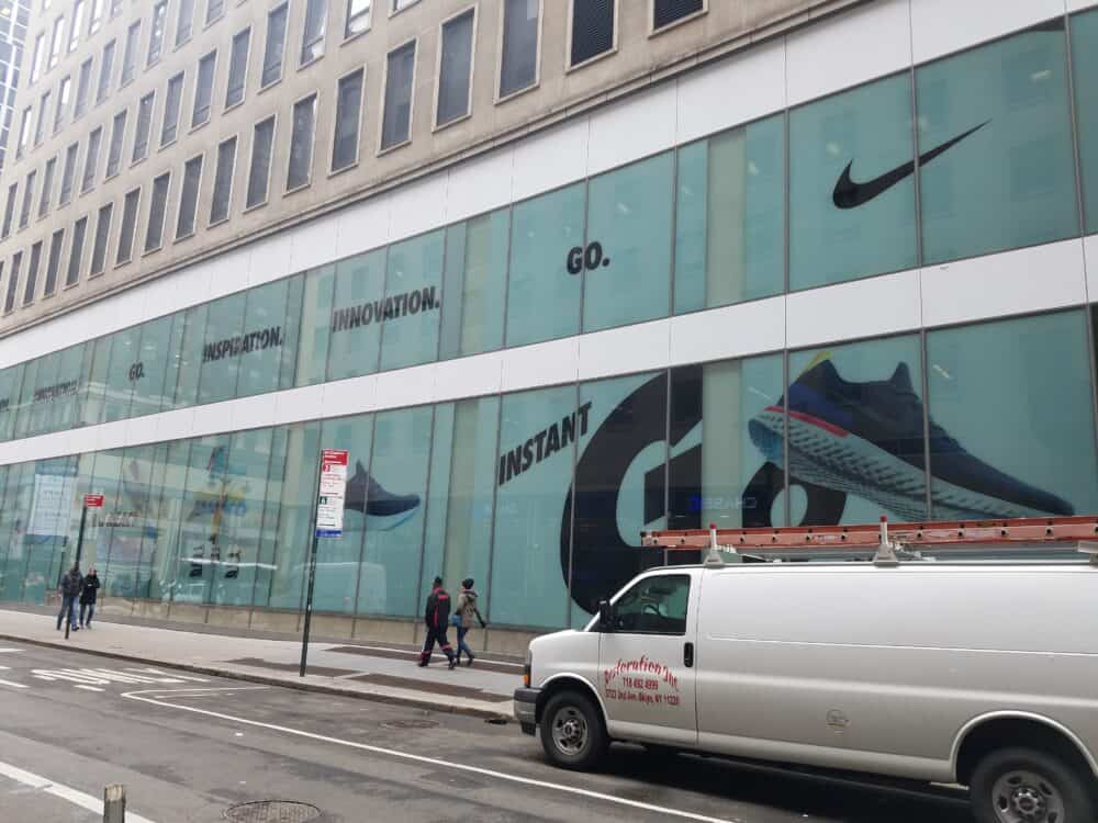 nike store in new york city window graphics wrap